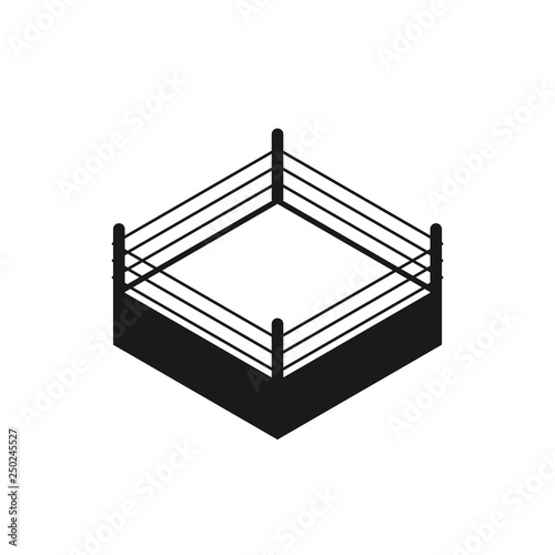Empty boxing ring silhouette icon. Clipart image isolated on white background