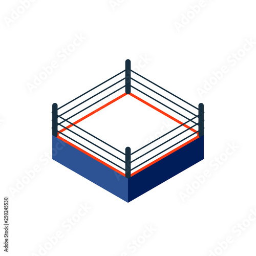 Empty boxing ring icon. Clipart image isolated on white background