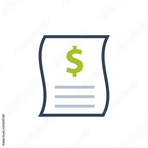 Invoice sheet icon. Clipart image isolated on white background
