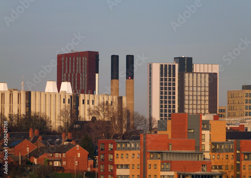 A cityscape view of leeds showing the offices houses apartments and skyscrapers