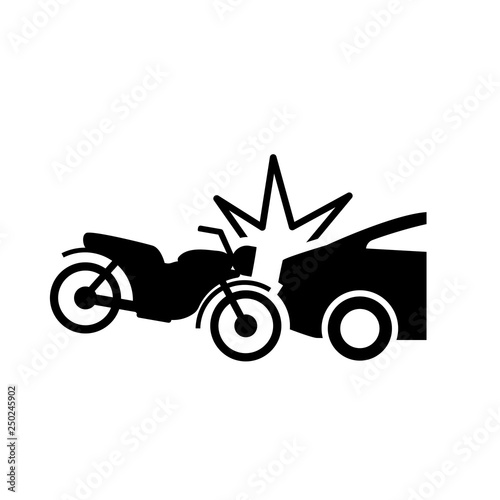 Motorbike accident icon. Clipart image isolated on white background
