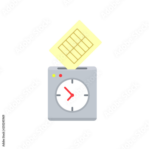 Punch clock icon. Clipart image isolated on white background
