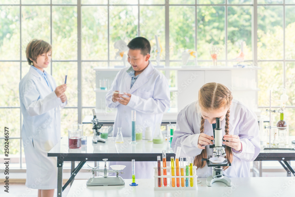 kids with test tubes studying chemistry kids with test tubes studying chemistry