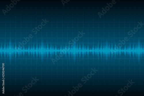Sound waves oscillating glow light, Abstract technology background. vector illustration