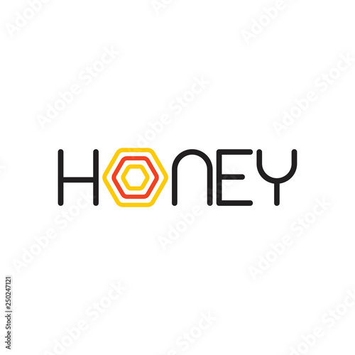 text honey comb logo vector