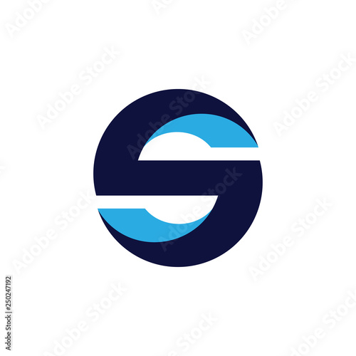 letter s 3d geometric circle logo