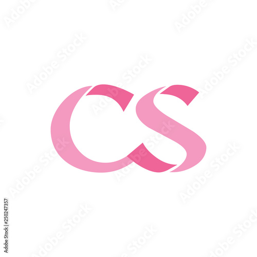 letters cs simple geometric logo vector