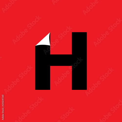 letter h paper design logo vector