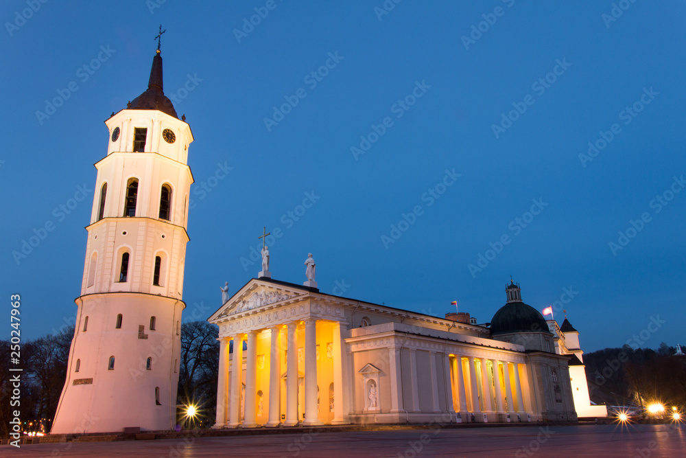 VILNIUS, LITHUANIA, The Cathedral Square, main square of the Vilnius Old Town.