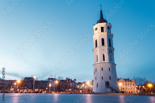 VILNIUS, LITHUANIA, The Cathedral Square, main square of the Vilnius Old Town.