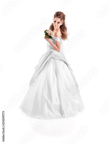 Portrait of a beautiful woman dressed as a bride