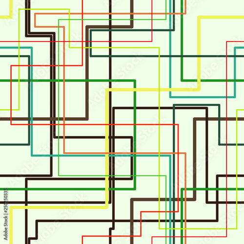 Colorful network tube vector background. Pipeline system seamless pattern.