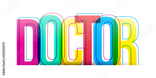 Doctor word vector isolated on a white background