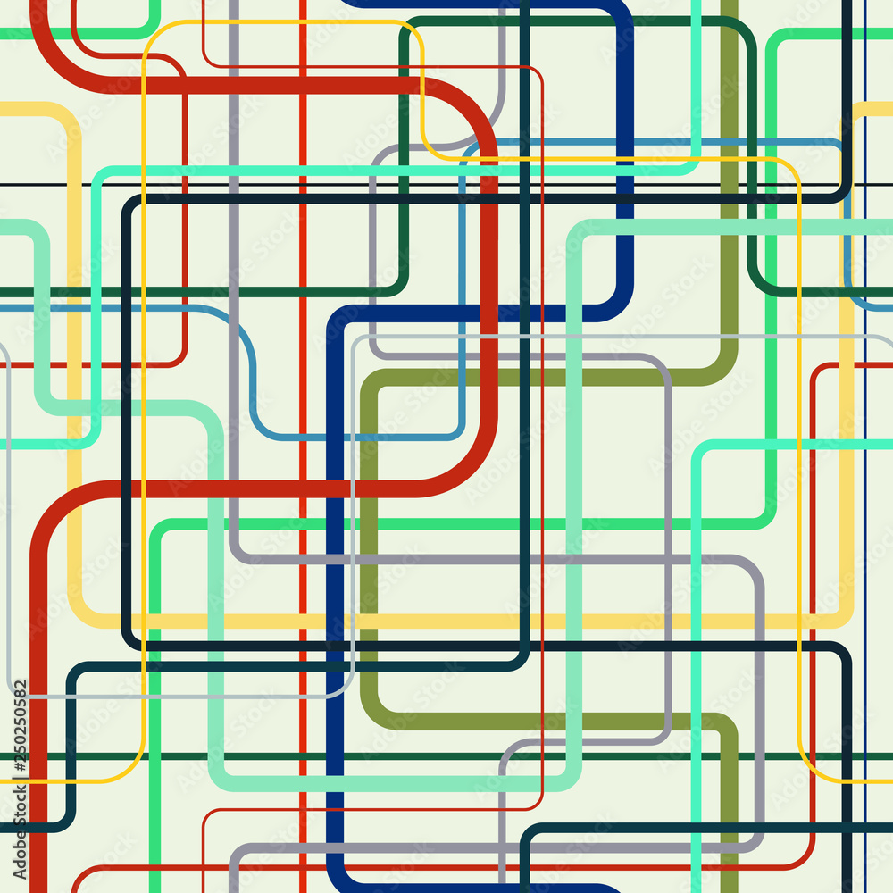Refinery pipe labirinth endless vector. Industrial decor with colorful tube system. Scientific laboratory seamless pattern. Refinery pipe labirinth endless vector. Industrial decor with colorful tube system. Scientific laboratory seamless pattern.