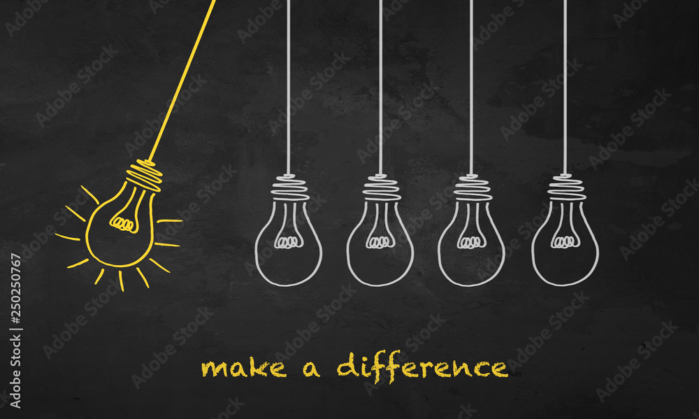 Naklejka premium Light Bulbs - Make a Difference