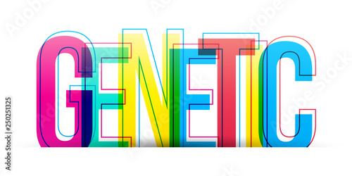Genetic word vector isolated on a white background