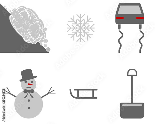 Set aus Symbolen im Winter