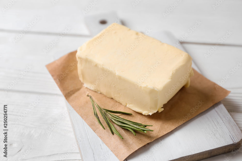 Healthy butter on wooden background