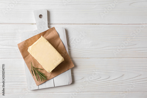 Healthy butter on wooden background