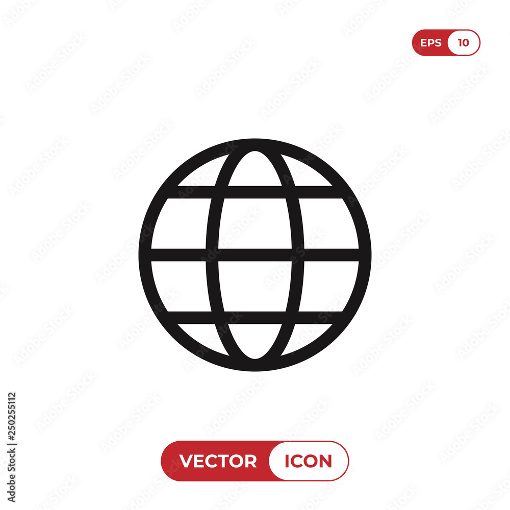 Web globe vector icon