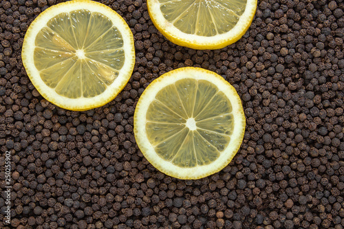 Natural chocolate with pepper and lemon. Ingredients. Gourmet food. Selective focus, top view.