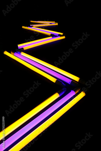 Abstract Zigzag Neon Light ...