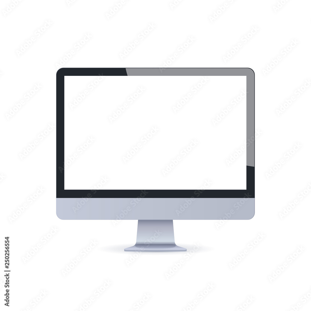 Modern desktop monitor mockup blank empty screen - obrazy, fototapety, plakaty 