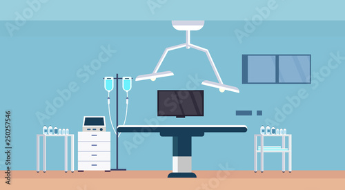 hospital operating table clean medical room intensive therapy modern clinic interior horizontal