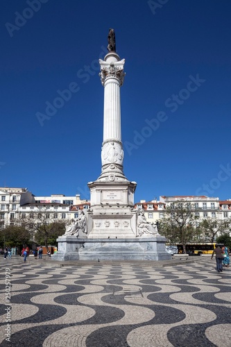 Monument Dom Pedro IV, Rossio Square, Lisbon, Portugal, Europe