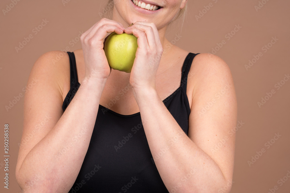 girl with an apple girl with an apple