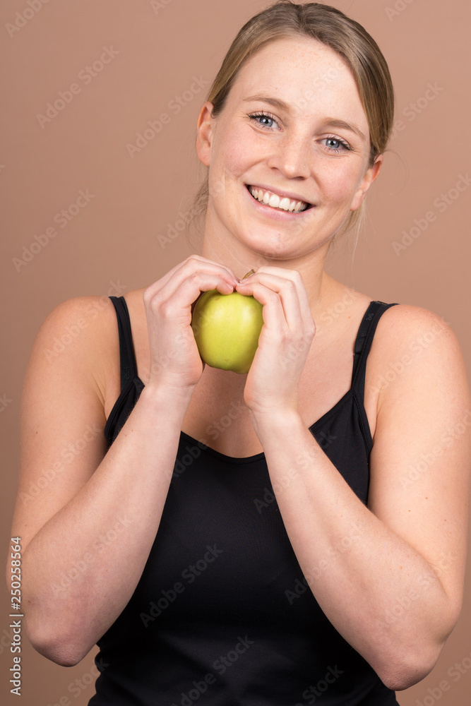 girl with an apple girl with an apple