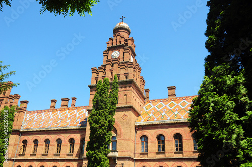  Residence of Bukovinian and Dalmatian Metropolitans, now part of Chernivtsi University. Yuriy Fedkovych Chernivtsi National University. Chernovtsi, Europe