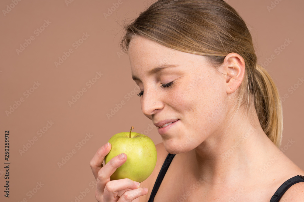 girl with an apple girl with an apple