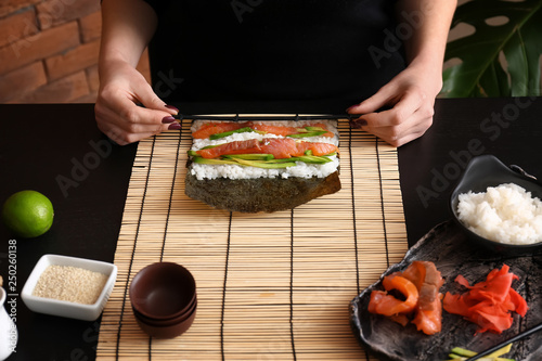 Hands preparing homemade su...