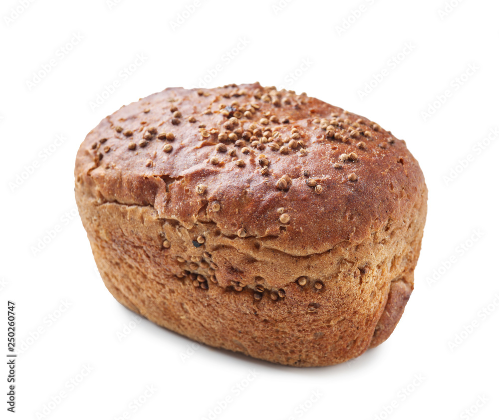 Loaf of fresh bread on white background Loaf of fresh bread on white background