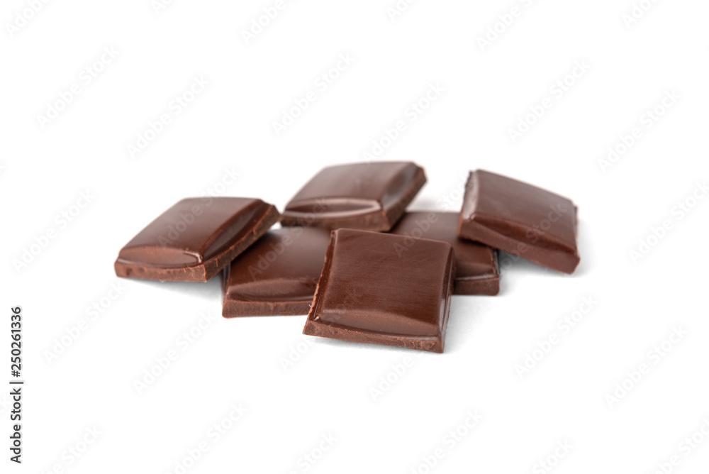 Fototapeta premium Chocolate bars stack isolated on white background
