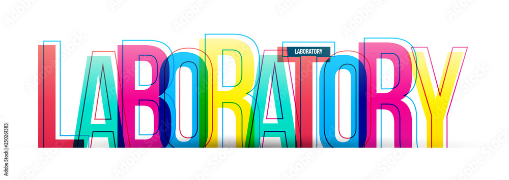 Laboratory word vector isolated on a white background