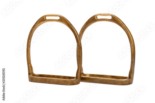 Papier peint Golden stirrup isolated on white background