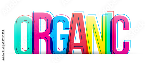 Organic word vector isolated on a white background
