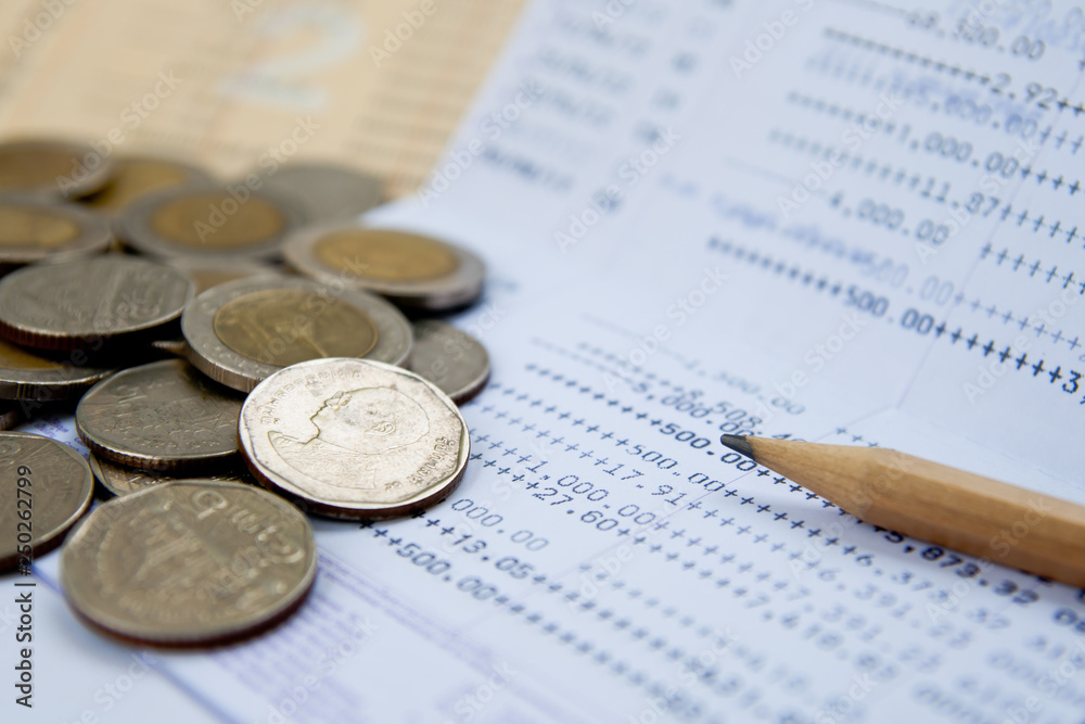 account passbook and thai Money account passbook and thai Money