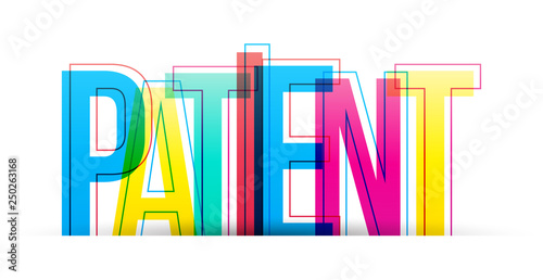 Patient word vector isolated on a white background