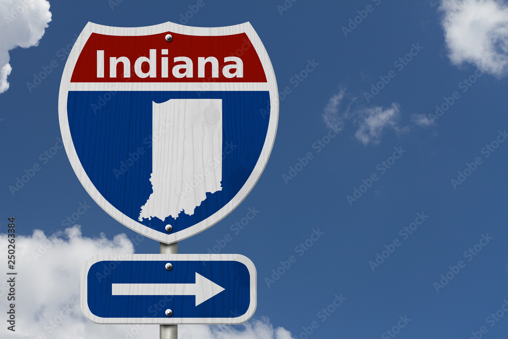 Naklejka premium Road trip to Indiana
