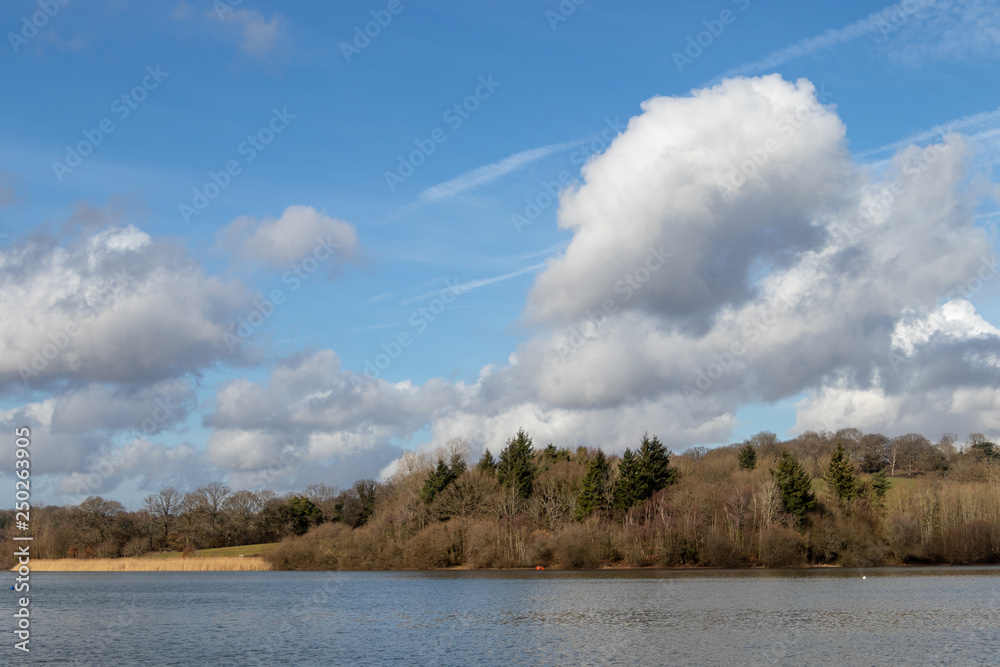 View of Ardingly Reservoir on a suuny winter's day
