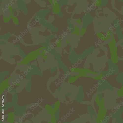 Forest camouflage of various shades of green and brown colors