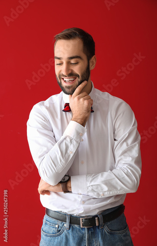 Handsome fashionable man on...