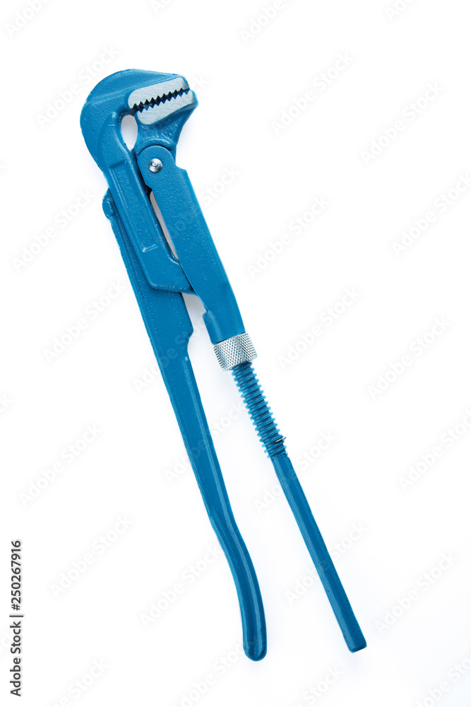 Adjustable pipe wrench, pliers, spanner or plumbing tool isolated on white background. Adjustable pipe wrench, pliers, spanner or plumbing tool isolated on white background.