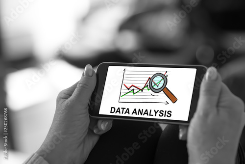 Data analysis concept on a smartphone