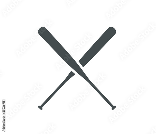 Modern baseball bat and baseball cross icon vector 