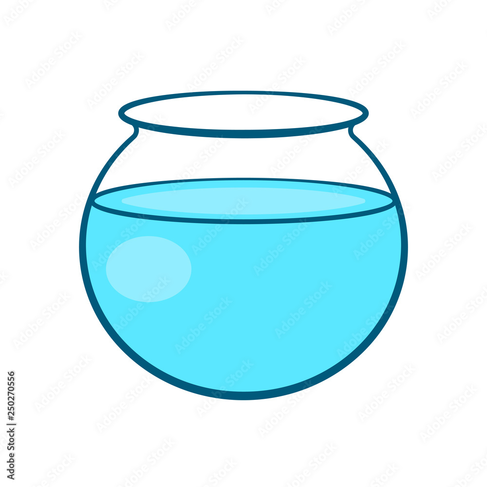 Empty fish bowl icon. Clipart image isolated on white background Stock  Vector