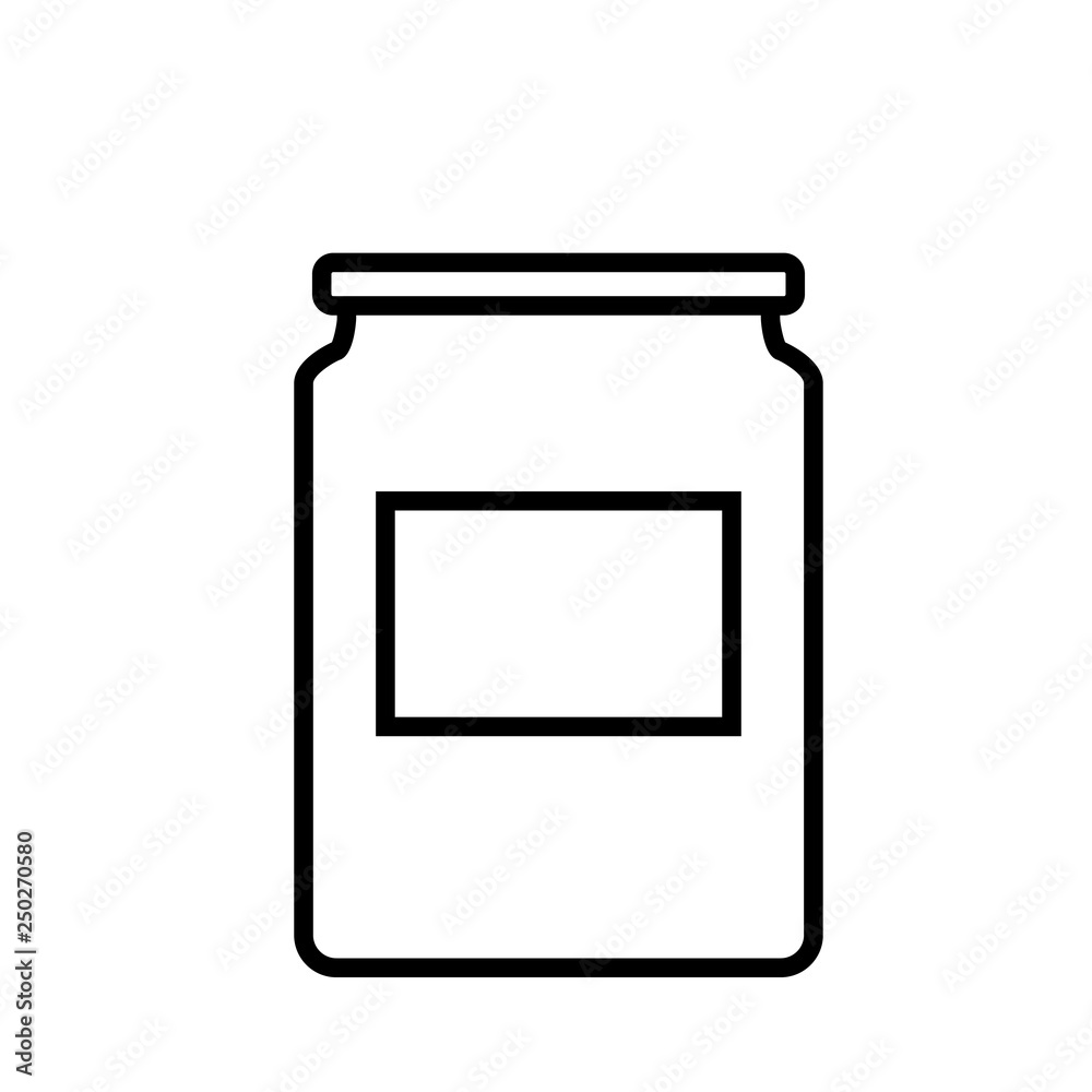 Empty jar jam outline icon. Clipart image isolated on white background Empty jar jam outline icon. Clipart image isolated on white background